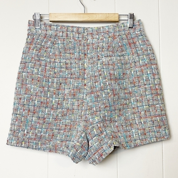 Walter Baker Serena Tweed Shorts 10 NWOT new multicolor high rise waist spring - Picture 5 of 13